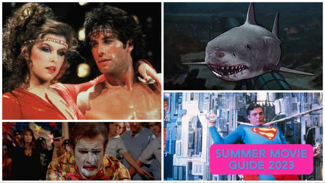 Clockwise from top left: Staying Alive (Paramount), Jaws 3-D (Universal), Superman III (Warner Bros.), Octopussy (MGM/United Artists)