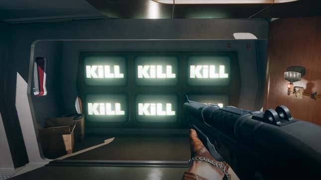 A series of CRT monitors say "Kill."