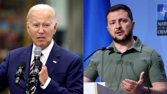 Image for article titled Biden Warns Zelensky If He Can’t Win War, U.S. Will Overthrow Him With Someone Who Will