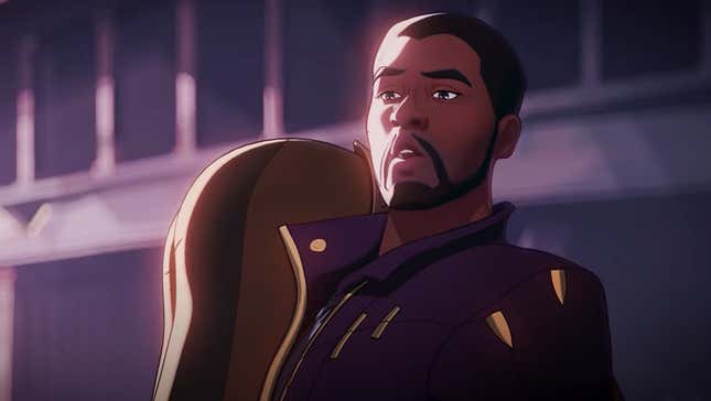 T’Challa (voiced by the late Chadwick Boseman) in What If…?, coming to Disney+.
