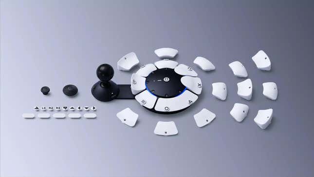 The Playstation access controller with all its keys and buttons laid out.
