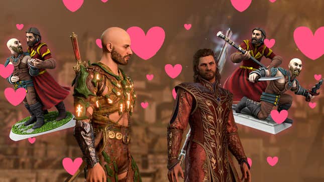 Shep and Gale are shown surrounded by hearts and Hero Forge figures.