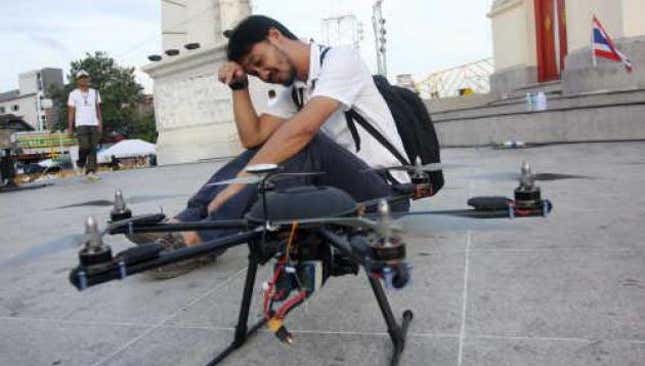 Image for article titled Bangkok’s unlikely embrace of drone journalism shows the extent of the government’s problems