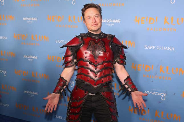Elon Musk at Heidi Klum's Halloween party in NYC, October 31, 2022