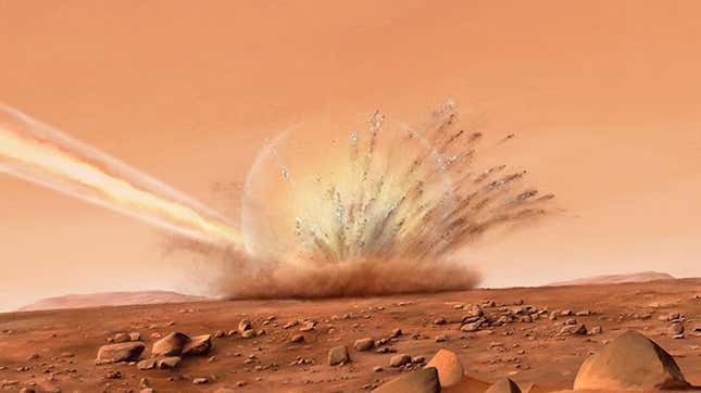 Imagen para el artículo titulado La sonda InSight graba varios impactos de meteorito en Marte y apunta que todavía podría existir magma en el planeta