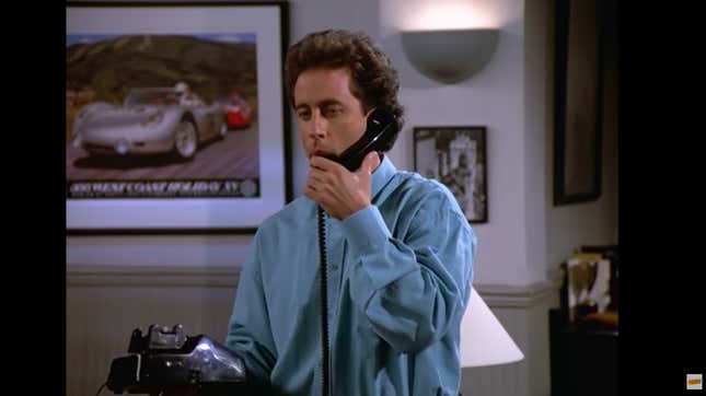 Screenshot of Jerry Seinfeld talking on phone