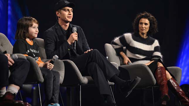 Vivien Lyra Blair, Hayden Christensen and Indira Varma at a Star Wars Celebration panel