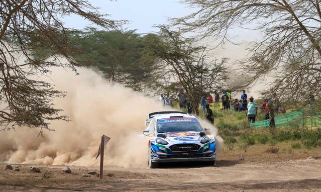 Ford driver Adrien Fourmaux and co-Driver Renaud Jamoul in action.