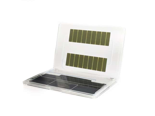 A demonstration laptop with fuel cells.