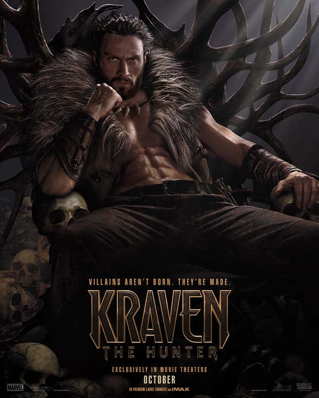 The full poster for Kraven the Hunter.