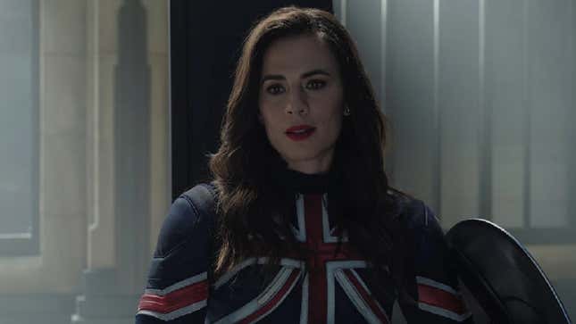 Peggy Carter as the British version of Captain America in Doctor Strange and the Multiverse of Madness