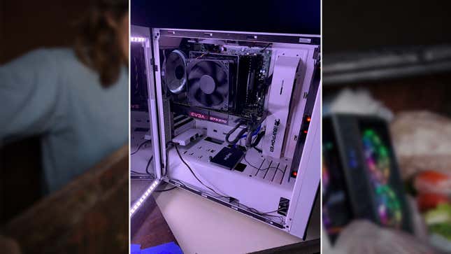 Rydirp7's Trash PC is open so we can take a look at the inner case and see how he hooked up the build.