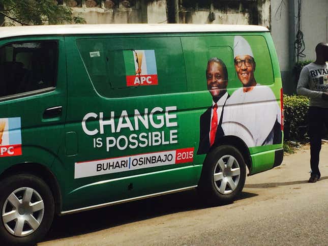 An APC van at Idowu Martins Street in Victoria Island, Lagos.