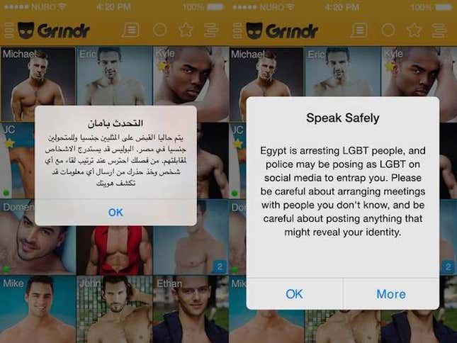 Image for article titled An alarming crackdown on LGBT rights is hitting Grindr and other online corners of the Arab world