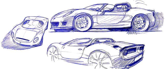Early sketches from the 1000 SP’s original design phase, circa 2009.