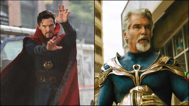 Left: Doctor Strange in Avengers: Infinity War (Screenshot: Marvel Studios/YouTube); Right: Doctor Fate in Black Adam (Photo: Warner Bros.)