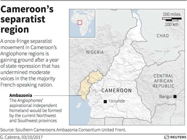 Image for article titled Cameroon’s Anglophone crisis isn’t about language, but economic deprivation
