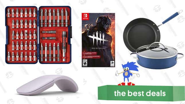Image for article titled Wednesday&#39;s Best Deals: Anolon Nonstick Cookware Set, Dead by Daylight, Bosch T4047 Multi-Size Screwdriver Bit Set, Microsoft ARC Mouse, and More