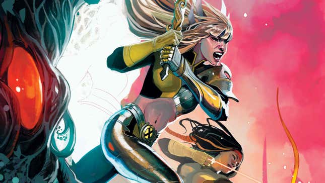 Magik & Dani Moonstar in the cover for Realm of X #1.