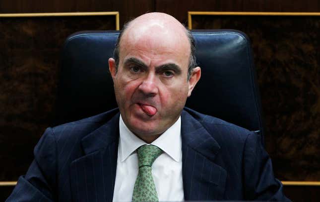 Spanish Finance Minister Luis De Guindos