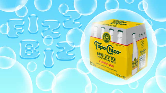 Topo Chico Hard Seltzer in gass bottles, Strawberry Guava flavor