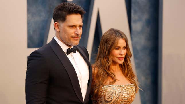 BEVERLY HILLS, CALIFORNIA - MARCH 12: Joe Manganiello and Sofia Vergara attend the 2023 Vanity Fair Oscar Party Dinner Arrivals at Wallis Annenberg Center for the Performing Arts on March 12, 2023 in Beverly Hills, California. (Photo by Robert Smith/Patrick McMullan via Getty Images)
