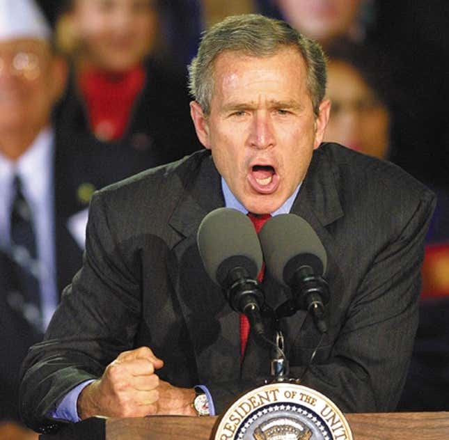 Bush announces the budget-balancing deficit cut.