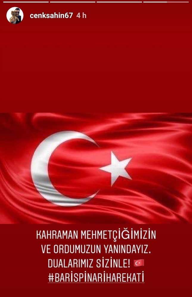 Image for article titled German Soccer Team Releases Player For Supporting Turkish Military Mission Into Syria