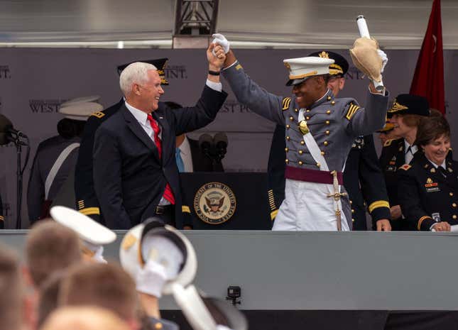 Image for article titled West Point Graduates Most Diverse Class Ever, Ruins It With Mike Pence Speech