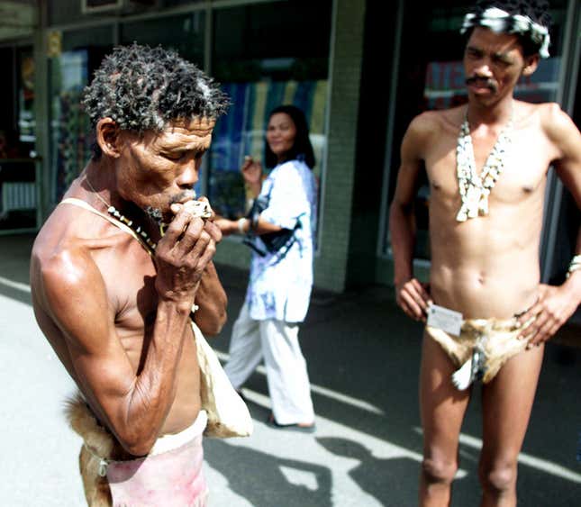 Khoisan men in South Africa.