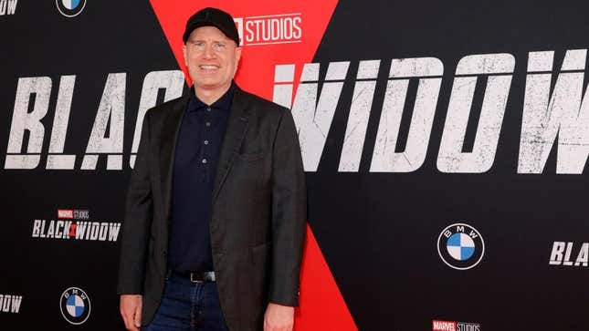 Kevin Feige at a Black Widow event in Hollywood last month.