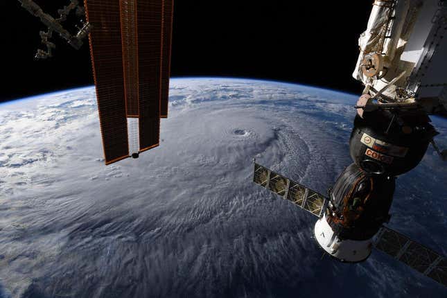 Hurricane Lane, which struck Hawaii in August, seen from the International Space Station