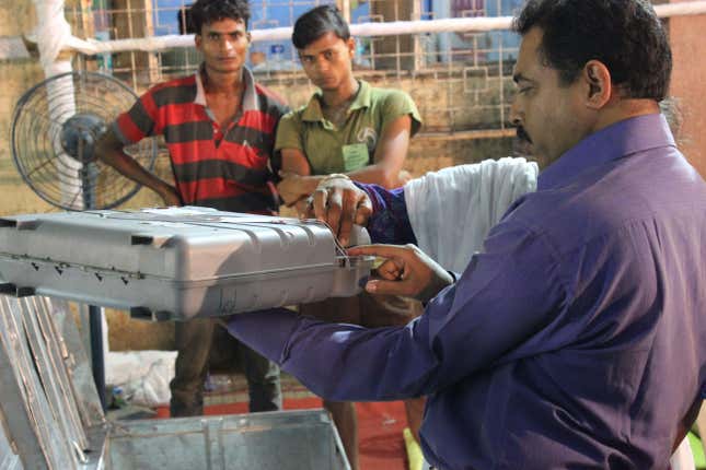 The electronic machines’ seal gets inspected
