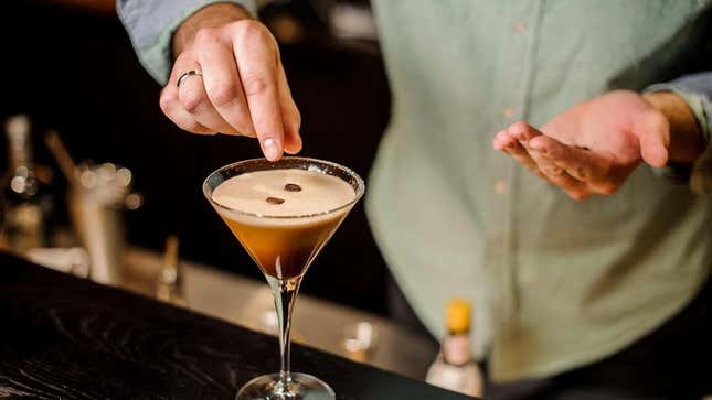Espresso martini made at bar