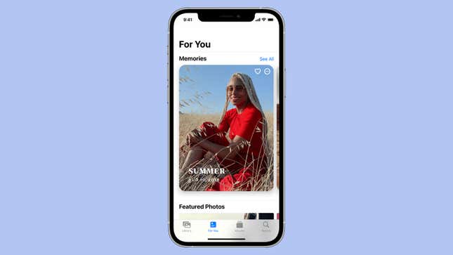 Screenshot of Apple Photos Memories Section
