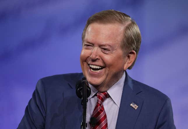 Former Fox News commentator Lou Dobbs during a 2017 CPAC convention.