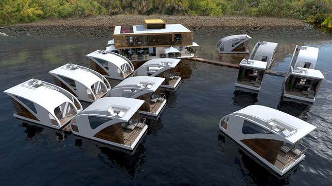 Image for article titled Become one with nature in these strangely cool floating hotel rooms