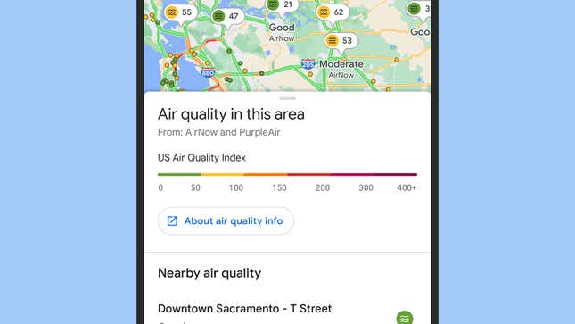 Local Air Quality Indicator Google Maps