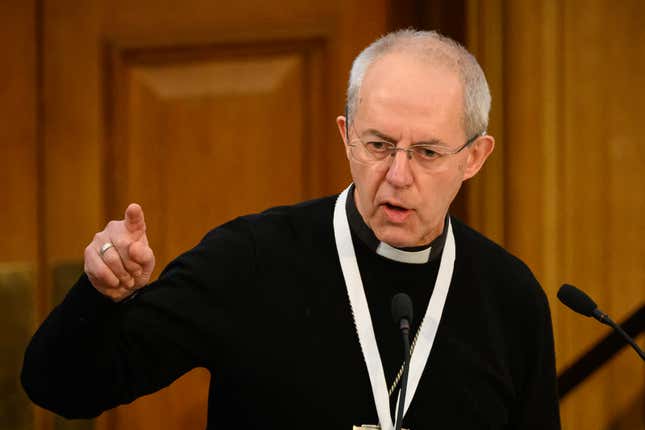 Archbishop of Canterbury Justin Welby addresses the General Synod 