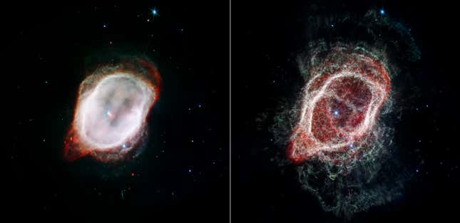Two views of the Southern Ring Nebula.