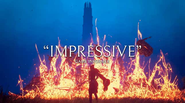 A launch trailer for Forspoken shows a misleading quote from Game Informer 