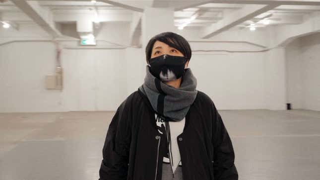 Pictured is Ikumi Nakamura in her still-not-decorated studio.