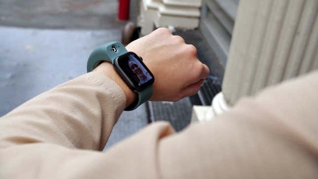 Wristcam is a $300 Apple Watch band with a 2-megapixel front-facing camera. I know. I know!