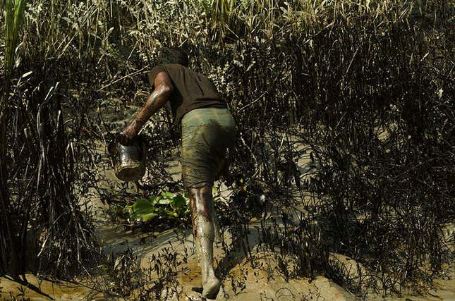 Mud flats have turned black with oil and fishermen have been asked to help clean up.