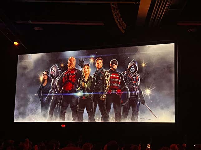 Concept art of the Thunderbolts in Marvel's upcoming film. 