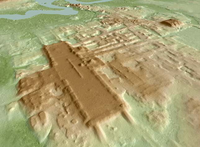 3D image of the site of Aguada Fénix based on lidar.