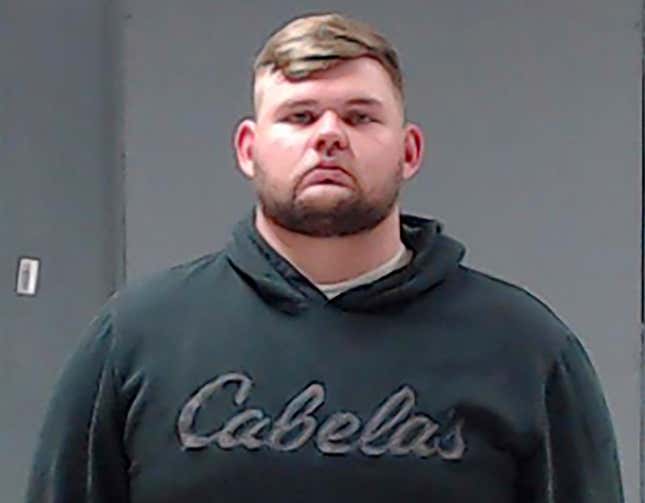 This booking photo provided by the Hunt County, Texas Sheriff’s Office shows Wolfe City Police Officer Shaun Lucas on Monday, Oct. 5, 2020. The former Texas police officer was found not guilty of murder Thursday, Sept. 22, 2022, in the slaying of a Black man, Jonathan Price, who offered a handshake as the officer arrived to respond to a call about a fight at a convenience store. The Hunt County jury deliberated for more than five hours before acquitting Lucas. 