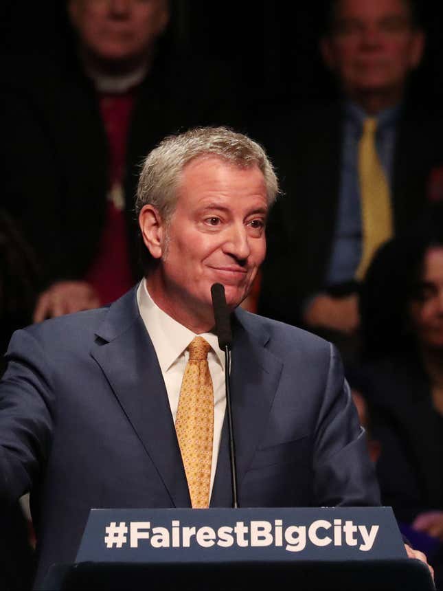 de Blasio in January 2019.