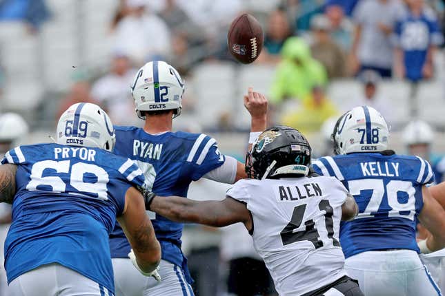 Matt Ryan and the Indianapolis Colts were shutout by the Jacksonville Jaguars