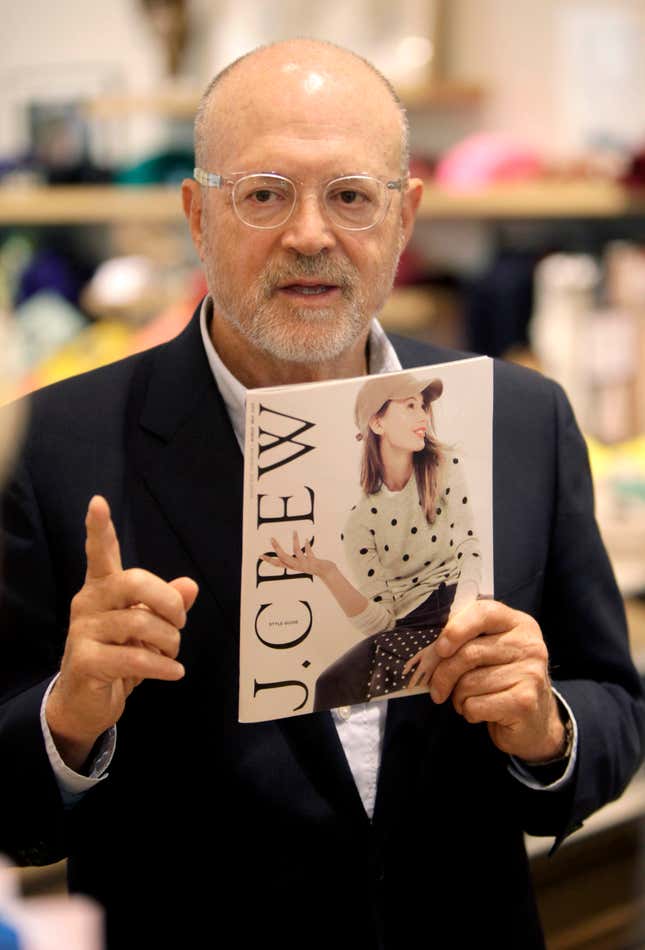 This Aug. 8, 2012 photo shows J. Crew CEO Millard "Mickey" Drexler at a J. Crew store in New York. Under his leadership, J. Crew has carved out a place in the fashion hierarchy thats just between trendsetter and accessible, and Drexler seems to like living in that space.